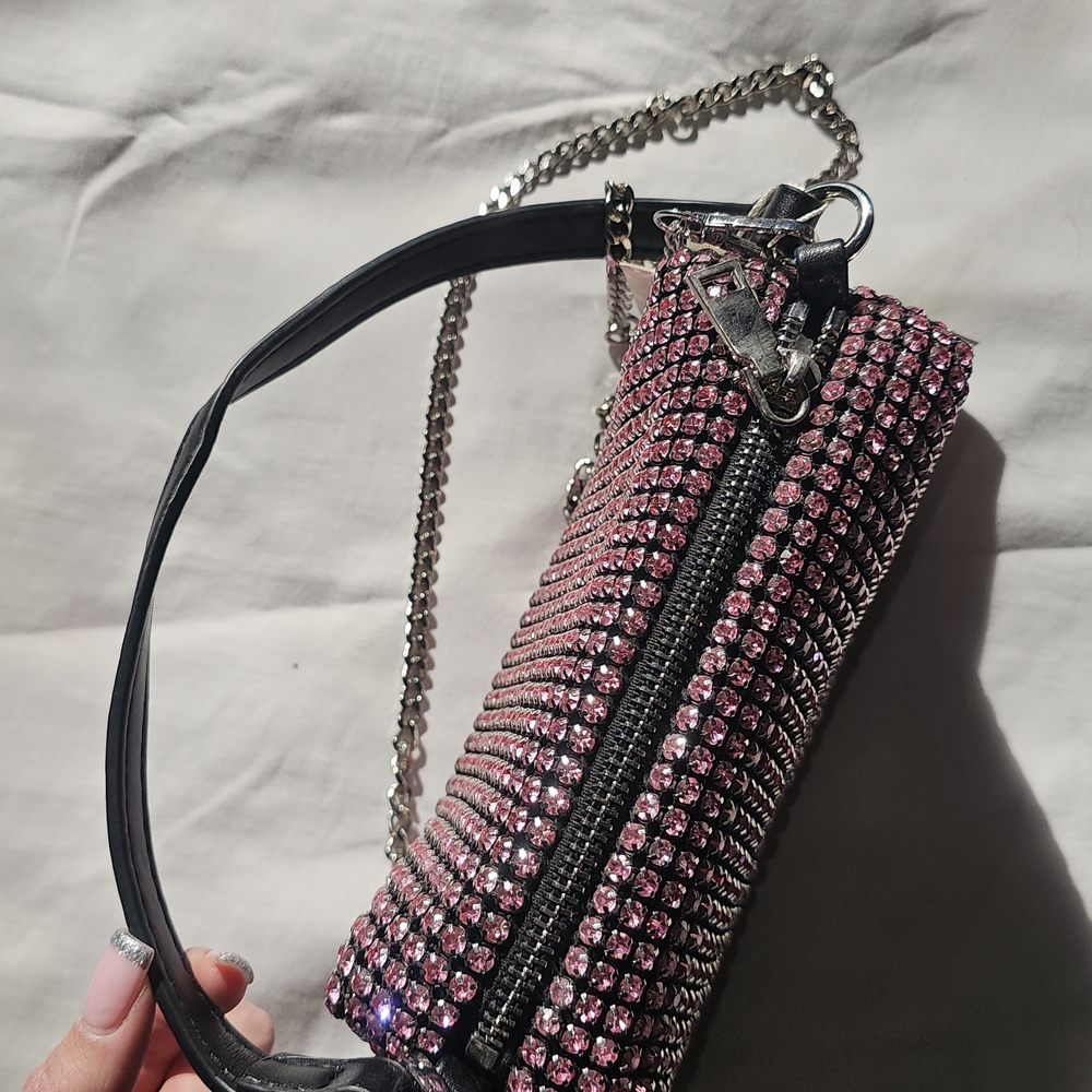 Pink Crystal Embellished Women's Bag - Picture 4 of 5